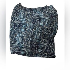 LuLaRoe Blue and Black Patterned Pencil Skirt